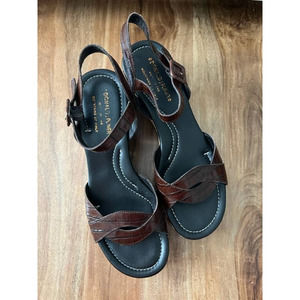 Donald J. Pliner NWOT Leather & Cork Studded Wedges Size 9.5